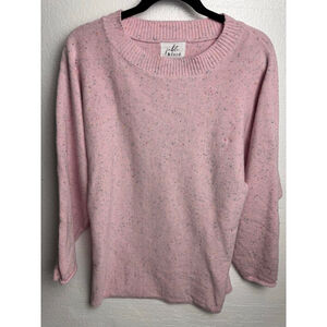 Fable & Ford Pink Multi-color Speckled Crew Neck Sweater size Large